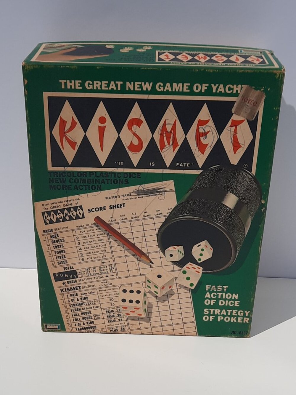 Vintage 1970 Kismet Dice Game Complete w/ Extra Score Pads Lakeside